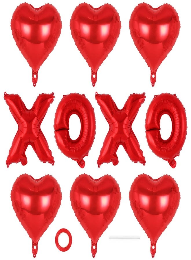 بالونات XOXO مقاس 16 بوصة، بالونات على شكل قلب مقاس 18 بوصة، بالون عيد الحب، لافتة بالونات فويل على شكل حب لحفلات الزفاف والخطوبة ويوم الصديقات وحفلات توديع العزوبية - Image 1